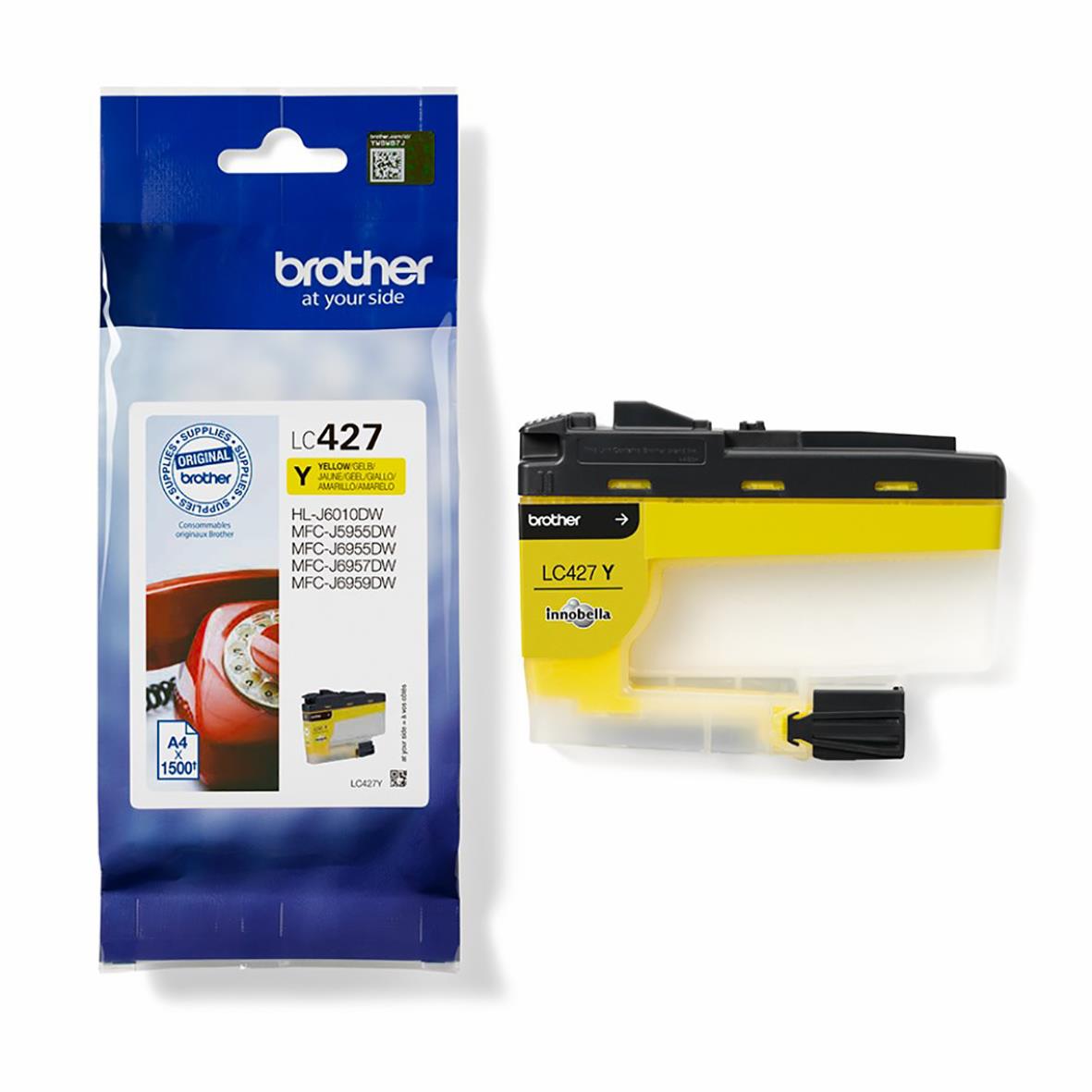Bläckpatron Brother 1500 Sidor LC427Y Gul