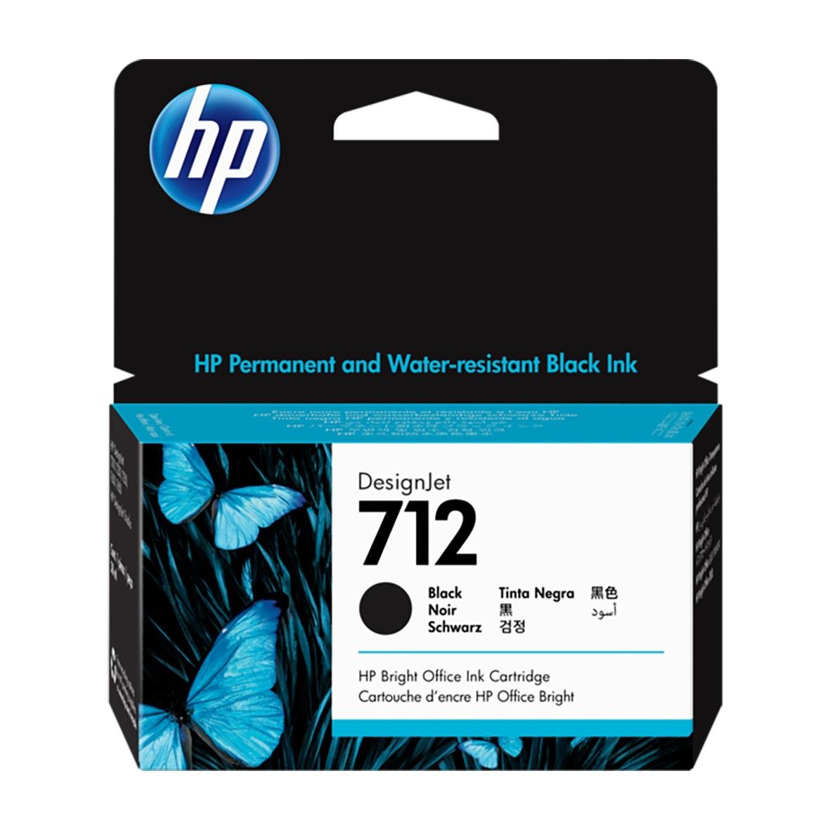 HP 712 svart bläckpatron 38ml för skrivare