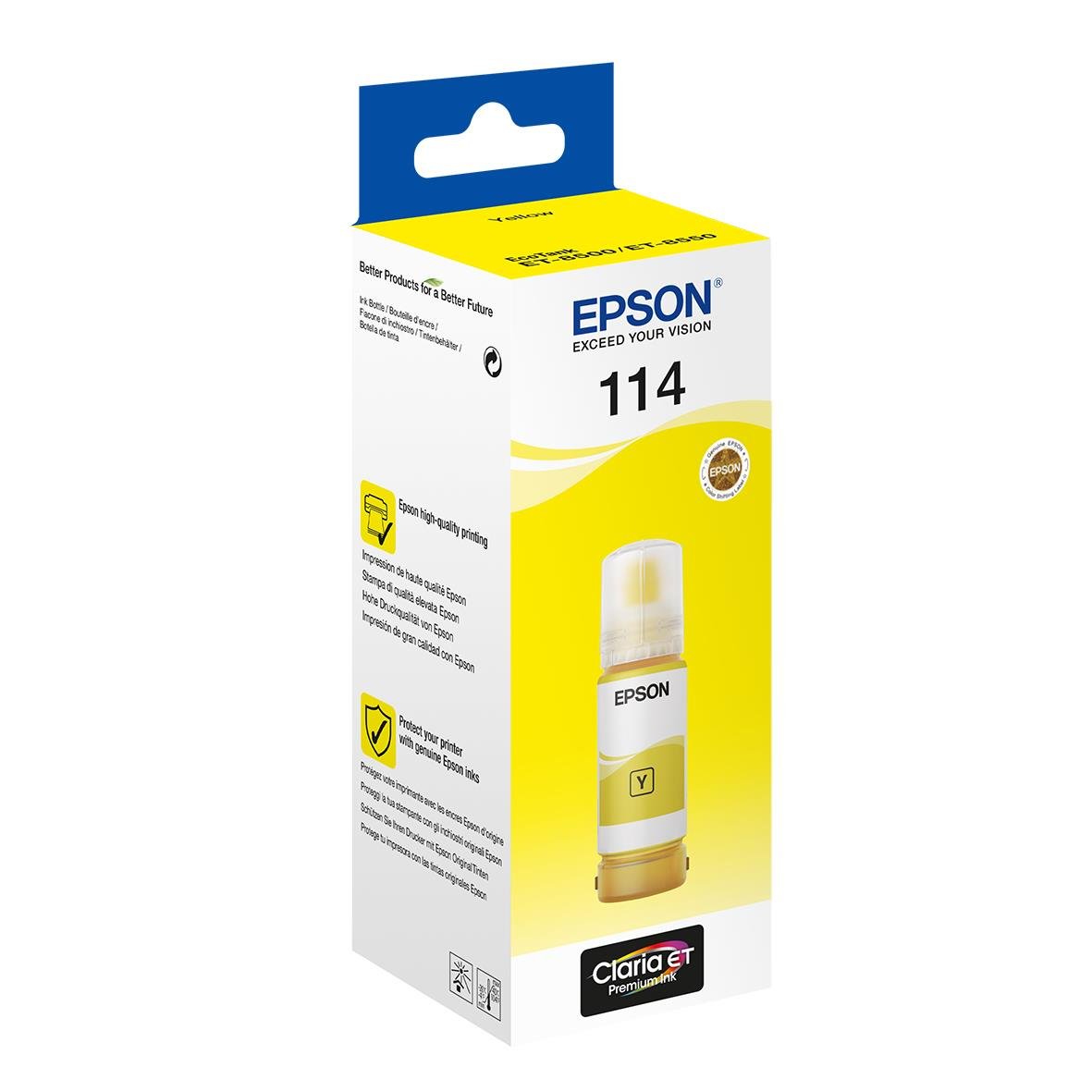 Epson 114 Ecotank gul bläckpatron i förpackning