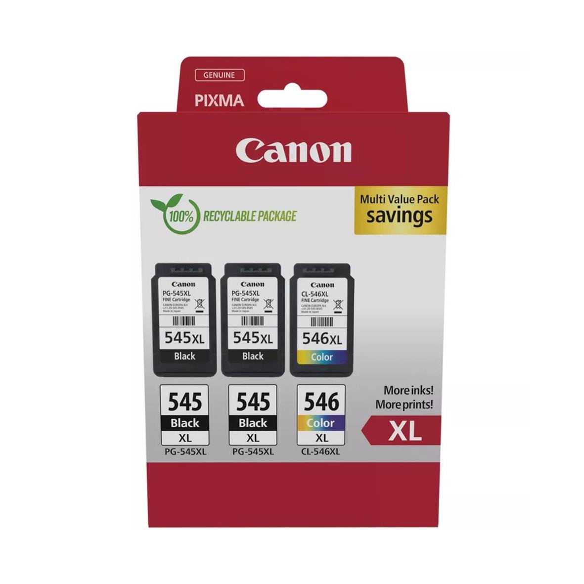 Bläckpatron Canon PG-545X och CL-546XL i multipack för skrivare