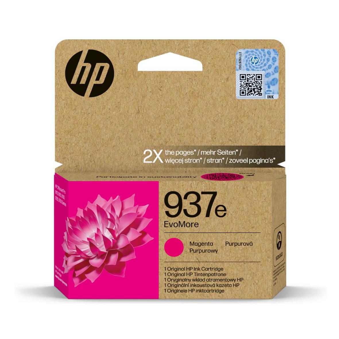 HP 937e EvoMore bläckpatron magenta för skrivare, 1650 sidor