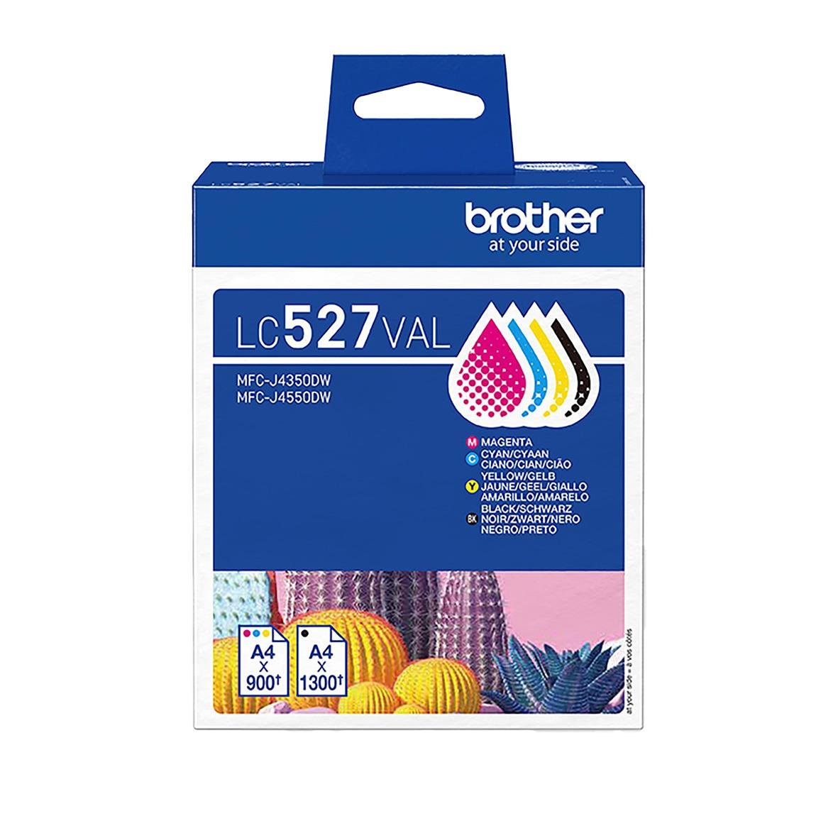 Brother LC527VAL bläckpatron multipack med magenta, cyan, gul och svart färg