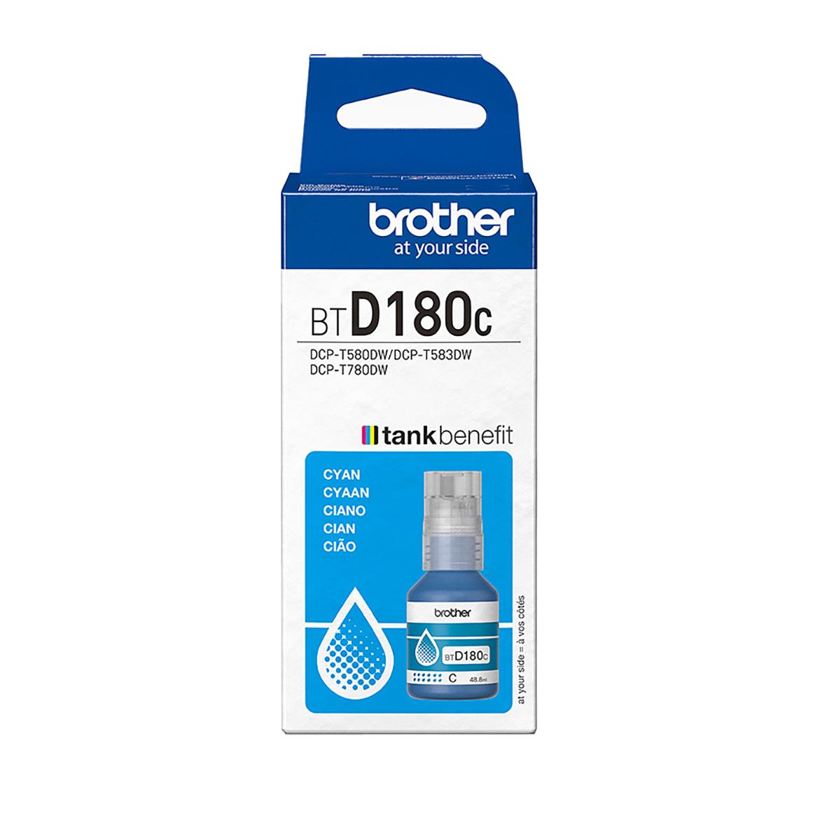 Bläckpatron Brother 5000sid BTD180C Cyan i förpackning