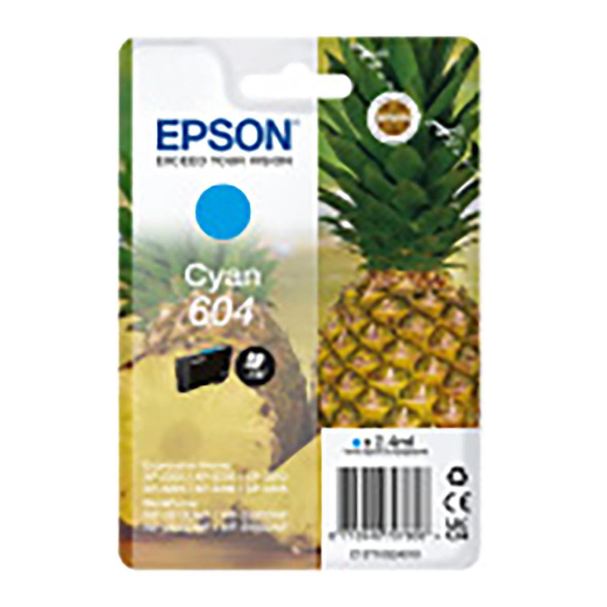 Bläckpatron Epson T604 Cyan 2,4ml med bild av ananas