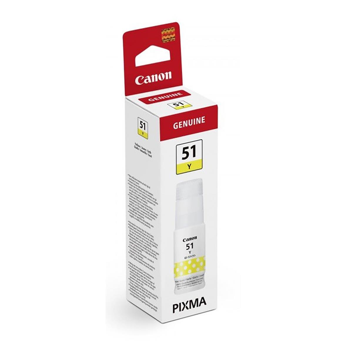 Canon GI-51 gul bläckpatron i vit och röd förpackning