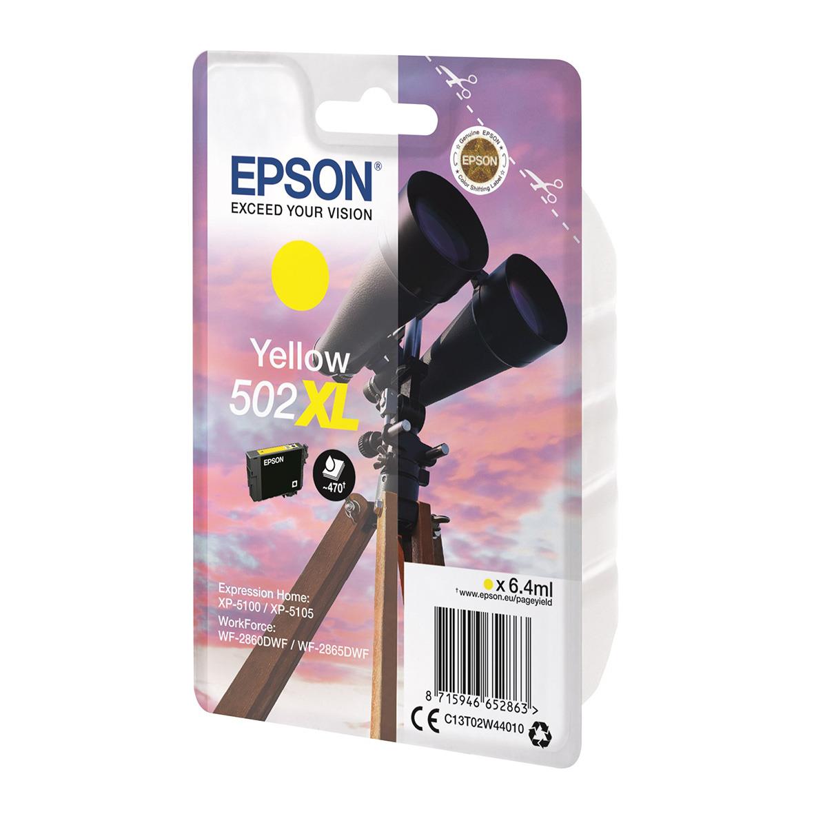 Epson 502XL gul bläckpatron med 6.4 ml volym i förpackning