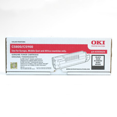 Svart lasertoner för OKI skrivare, modell 43324424, i originalförpackning