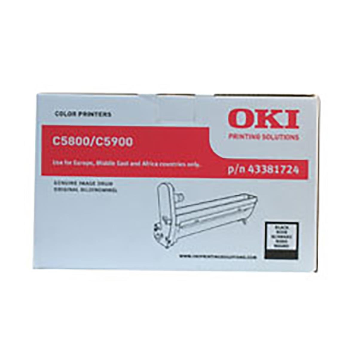 Svart OKI trumma C5800/C5900 för skrivare