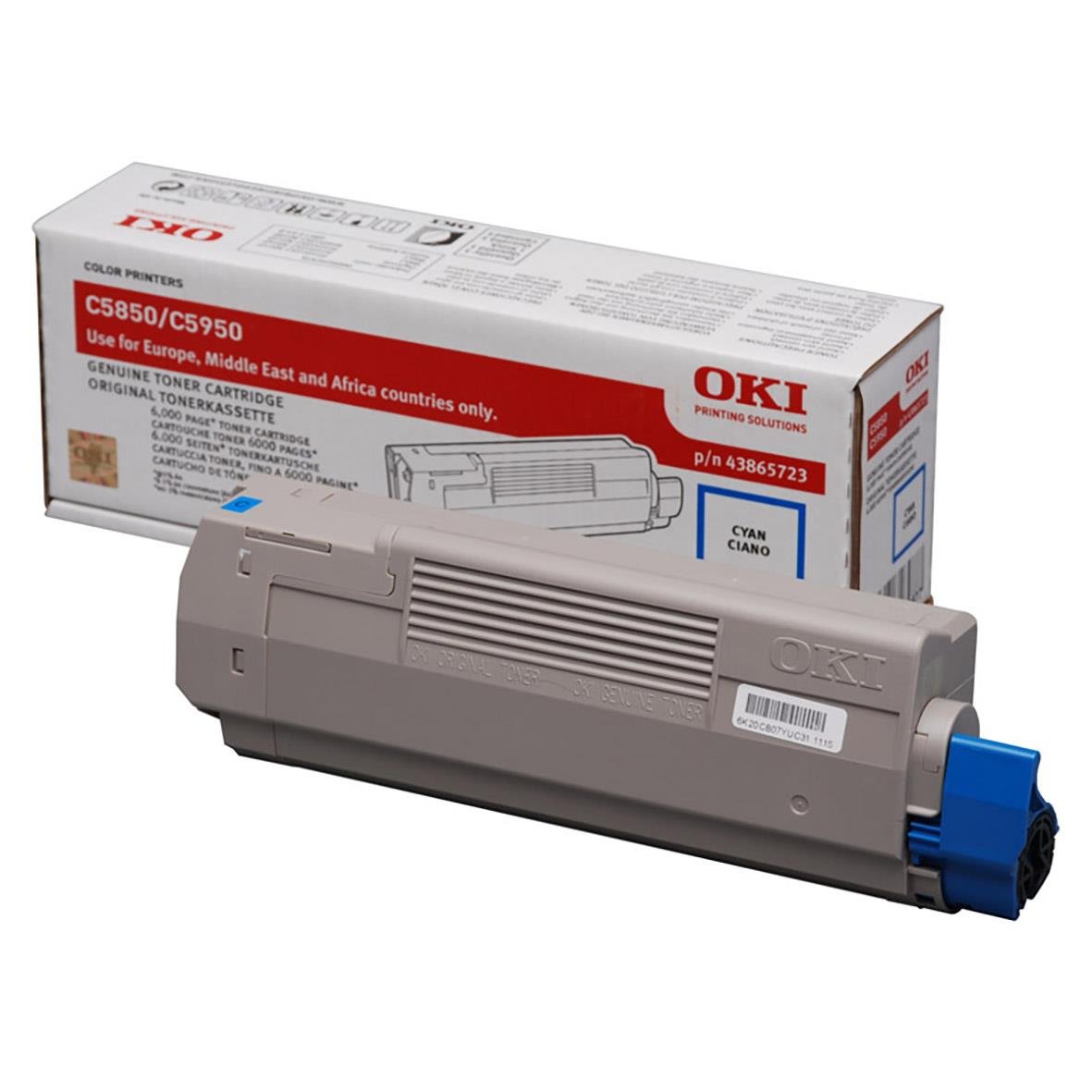 OKI cyan laser toner 43865723 i original förpackning