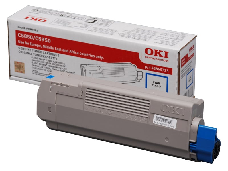 OKI cyan laser toner 43865723 i original förpackning