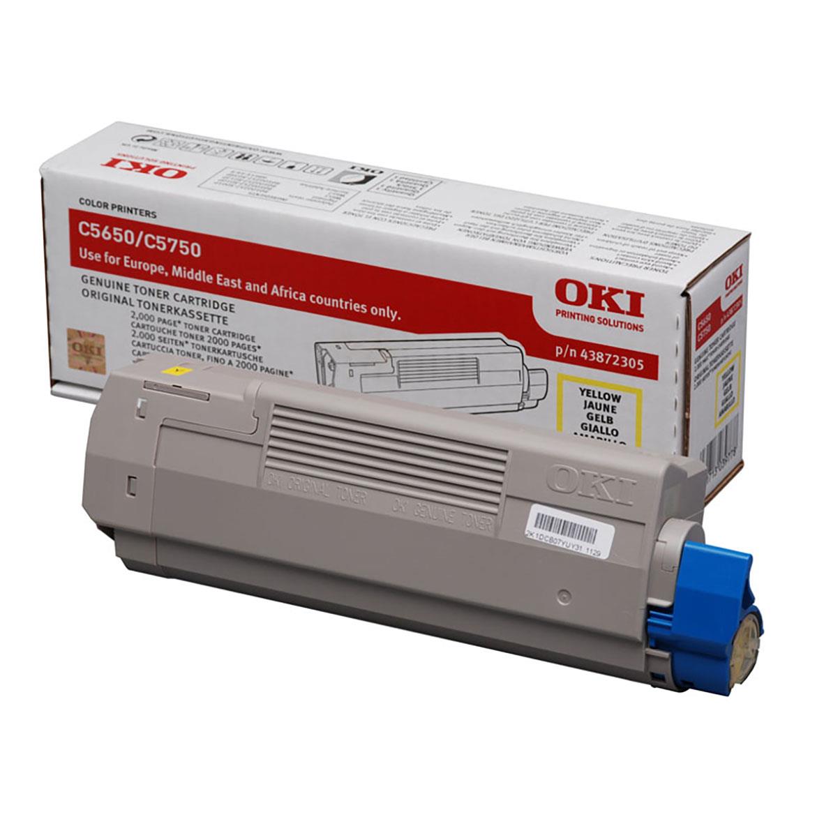 Gul laser tonerkassett för OKI skrivare modell C5650/C5750