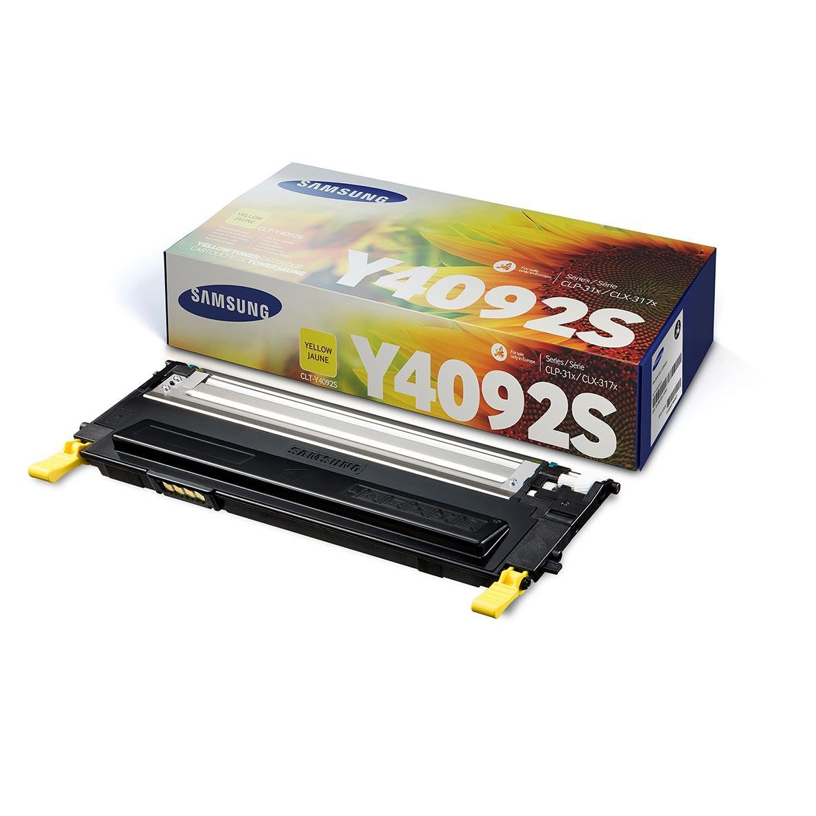 Gul laser-toner för Samsung CLT-Y4092S i förpackning