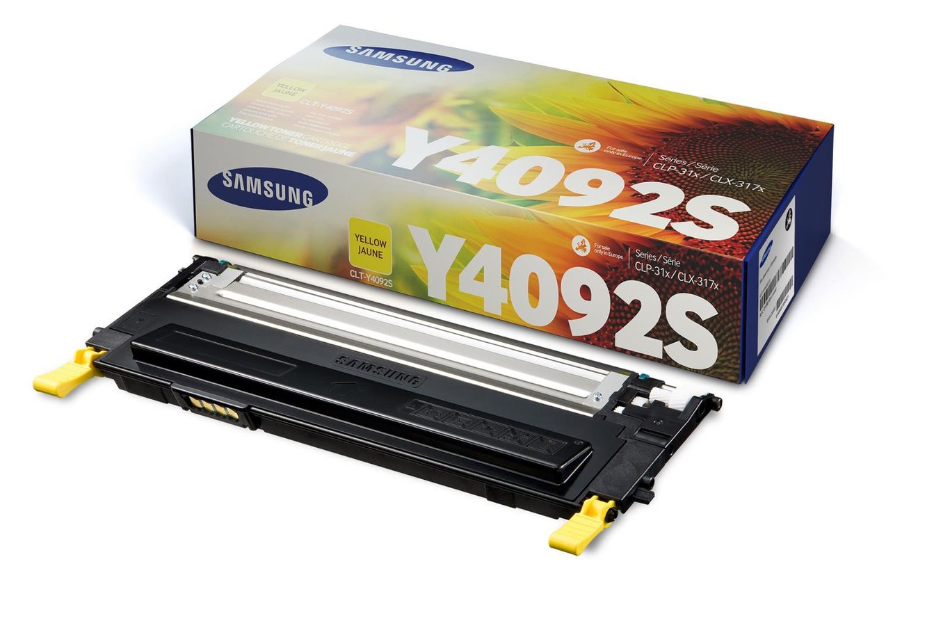 Gul laser-toner för Samsung CLT-Y4092S i förpackning