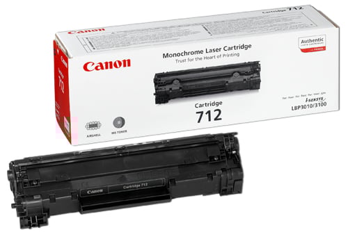 Svart laser tonerkassett för Canon 712 i originalförpackning