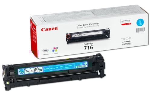 Canon 716C cyan laser toner cartridge och förpackning