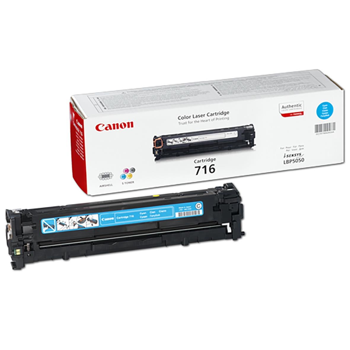 Canon 716C cyan laser toner cartridge och förpackning