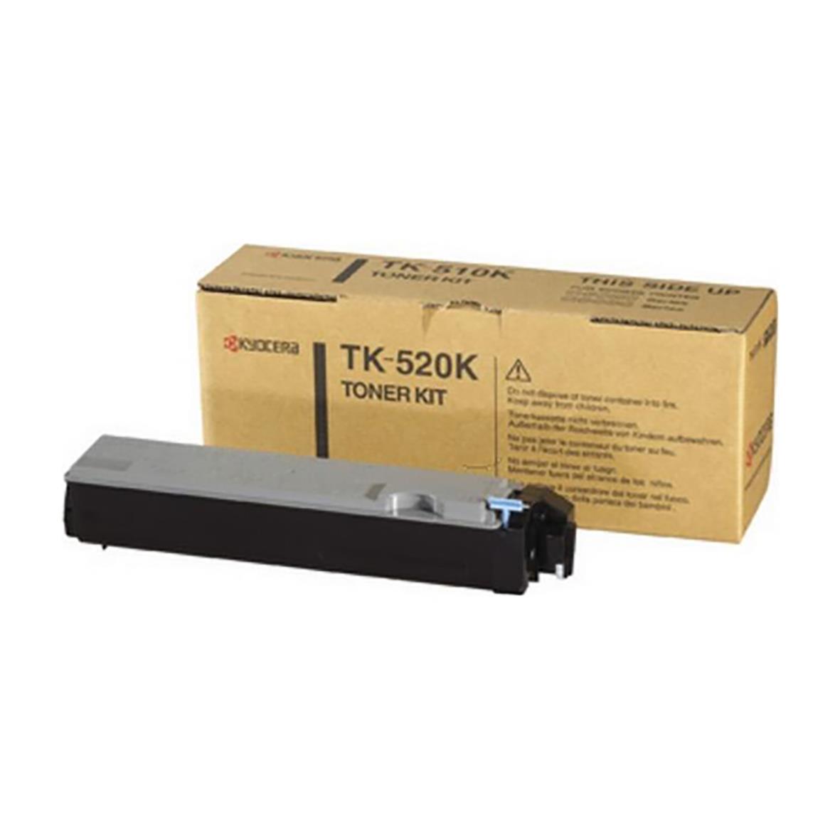 Lasertoner Kyocera TK520K svart för 6000 sidor i originalkartong