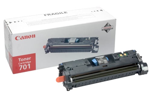 Svart laser tonerkassett Canon 701BK 9287A003 med förpackning