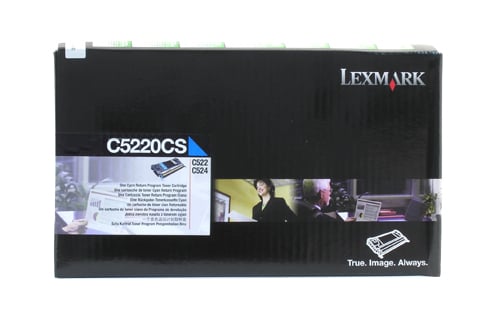 Cyan laser toner för Lexmark C5220CS i svart förpackning