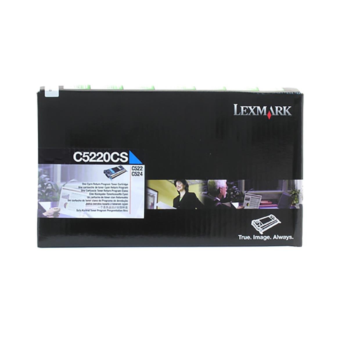 Cyan laser toner för Lexmark C5220CS i svart förpackning