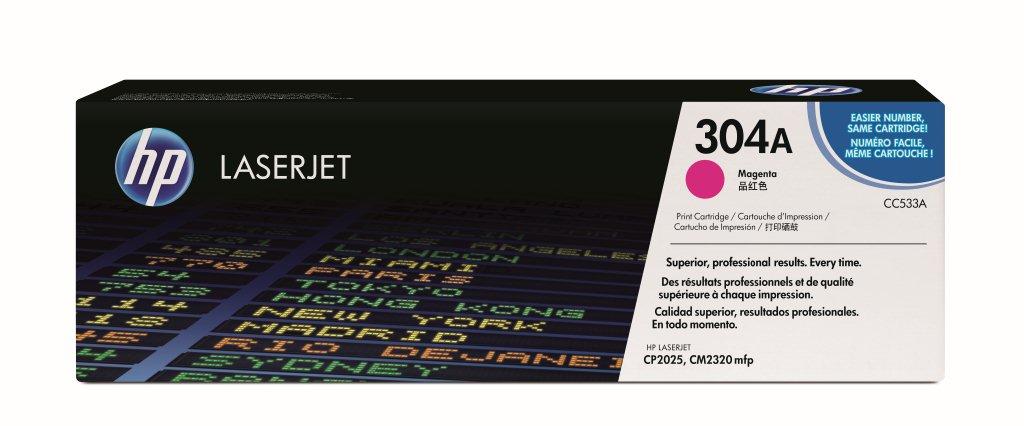 Lasertoner HP 304A Magenta för 2800 sidor, modell CC533A