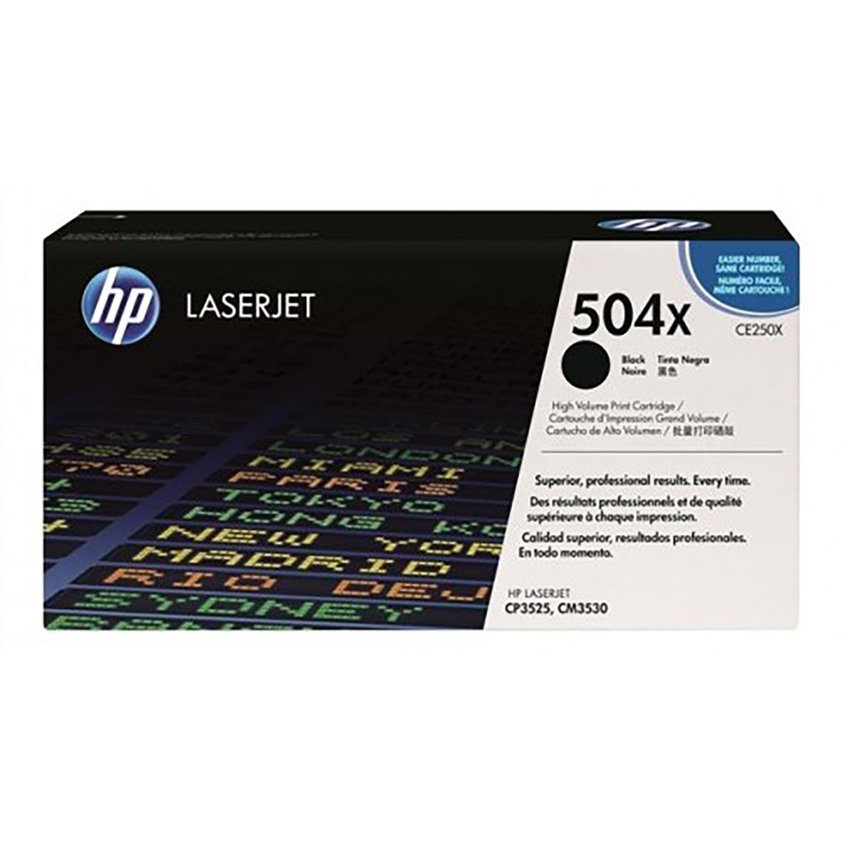 HP 504X svart lasertoner för 2000 sidor, för HP laserjet skrivare