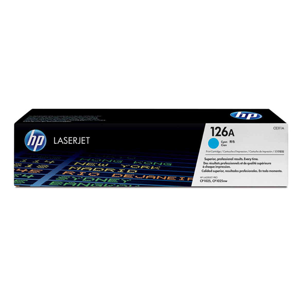 HP Lasertoner 126A Cyan för 1000 sidor, CE311A