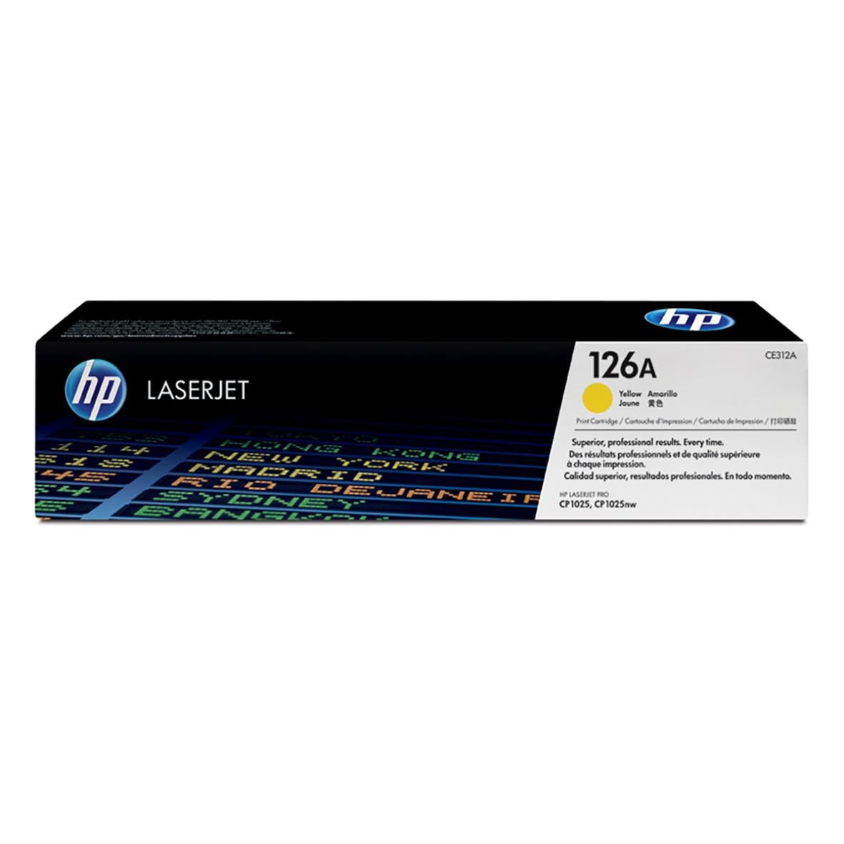 Gul laser tonerkassett HP 126A för 1000 sidor, CE312A, för skrivare