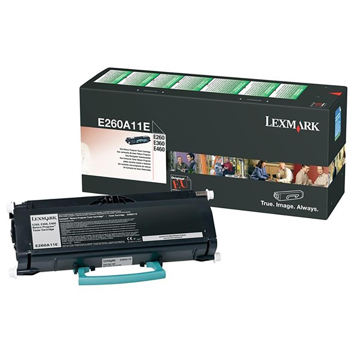 Lasertoner Lexmark 3500sid E260A11E med förpackning och toner