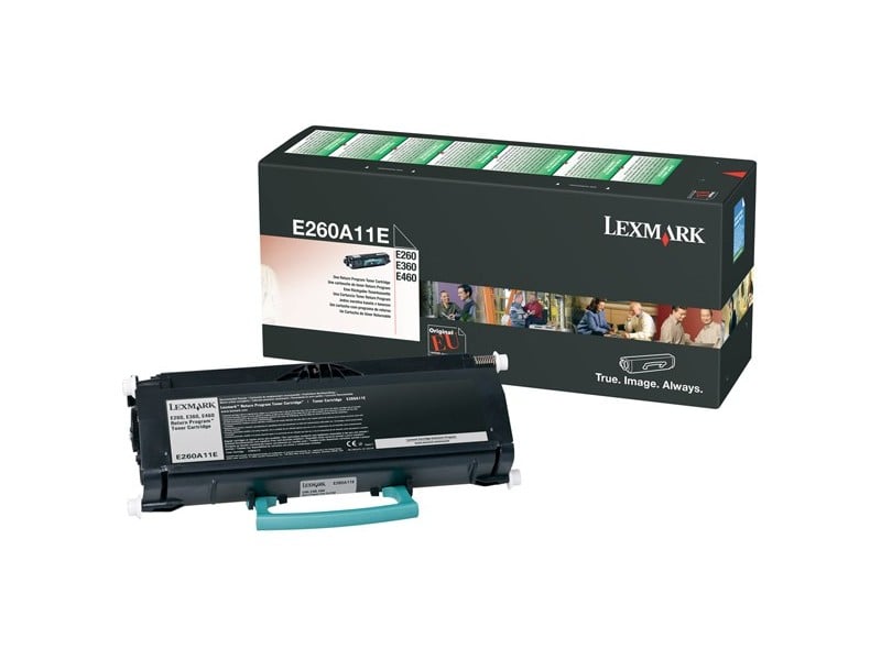 Lasertoner Lexmark 3500sid E260A11E med förpackning och toner