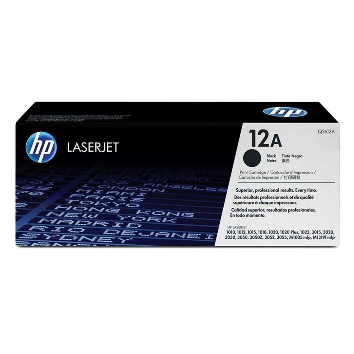 Lasertoner HP 12A svart för 2000 sidor, för skrivare Q2612A