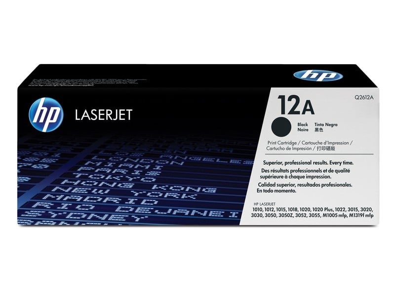 Lasertoner HP 12A svart för 2000 sidor, för skrivare Q2612A