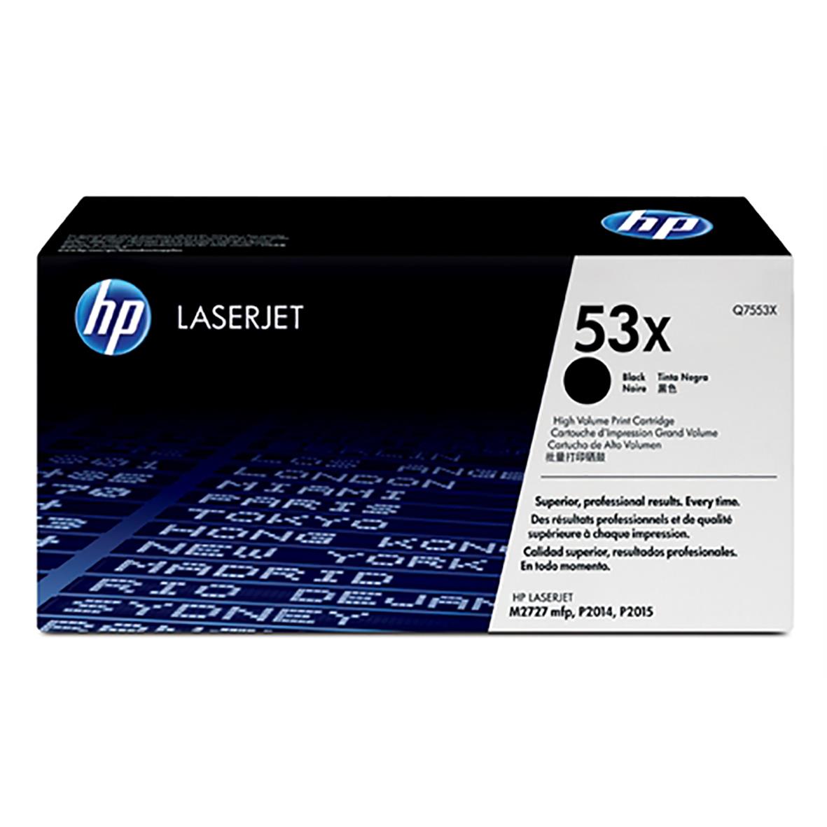 HP laserpatron 53X svart för hög volym, 7000 sidor, Q7553X