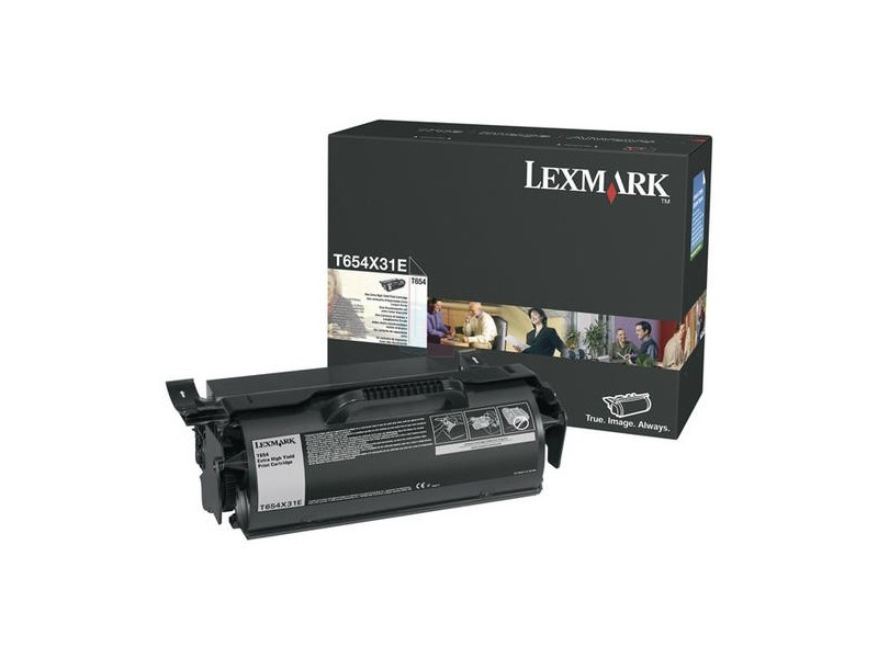 Lasertoner Lexmark 36000 Sidor T654X31E Svart