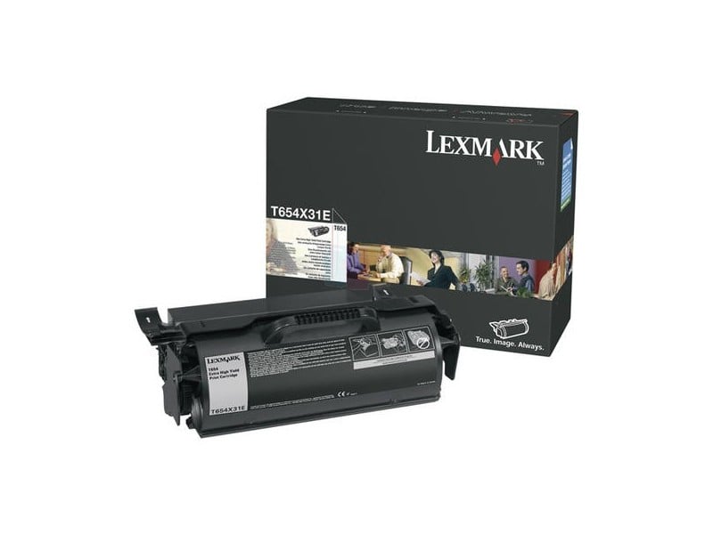 Lasertoner för Lexmark T654, svart, kapacitet 36000 sidor, i förpackning