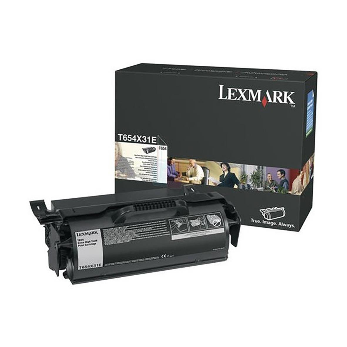 Lasertoner för Lexmark T654, svart, kapacitet 36000 sidor, i förpackning