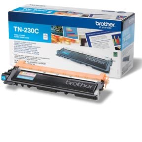 Lasertoner Brother TN230C Cyan i förpackning och utlösare