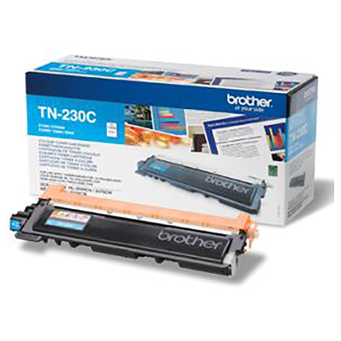 Lasertoner Brother TN230C Cyan i förpackning och utlösare
