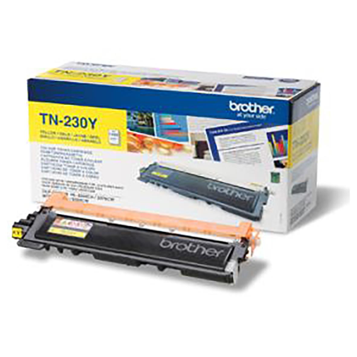 Gul laser toner Brother TN230Y för skrivare i originalförpackning