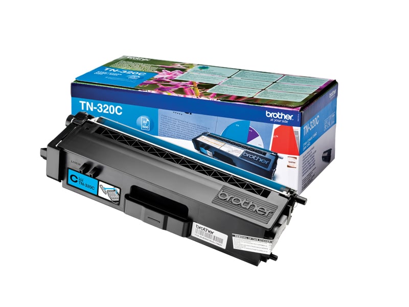 Cyan laser tonerkass för Brother TN320C med förpackning