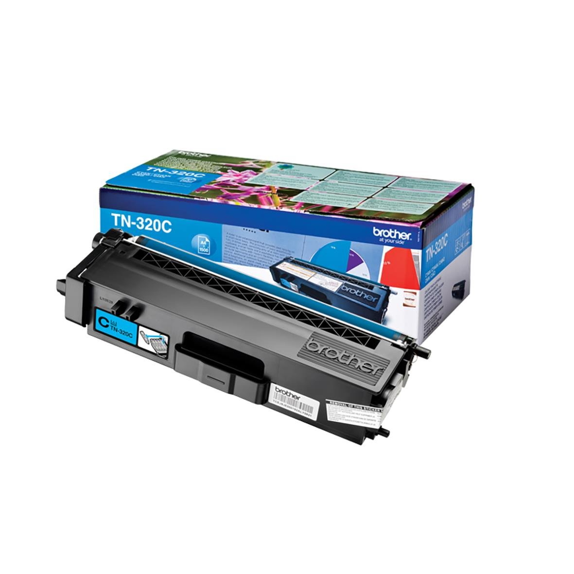 Cyan laser tonerkass för Brother TN320C med förpackning