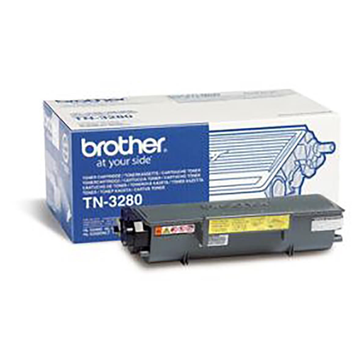 Lasertoner Brother TN3280 svart för skrivare, originalförpackning
