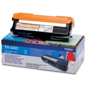 Lasertoner Brother 6000 sidor TN328C Cyan i förpackning