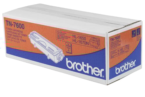Lasertoner Brother 6500 Sidor TN7600 Svart i originalkartong