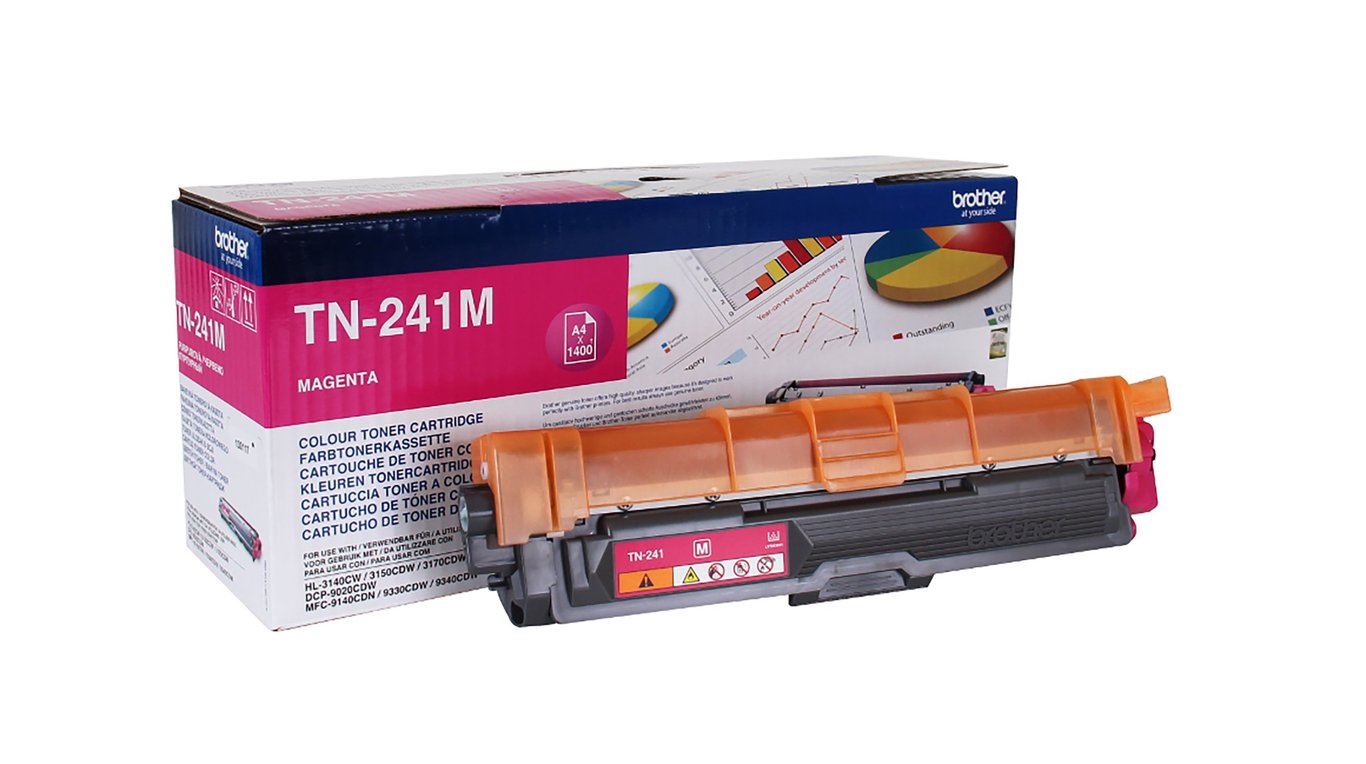 Lasertoner Brother 1400 sidor TN241M magenta i förpackning