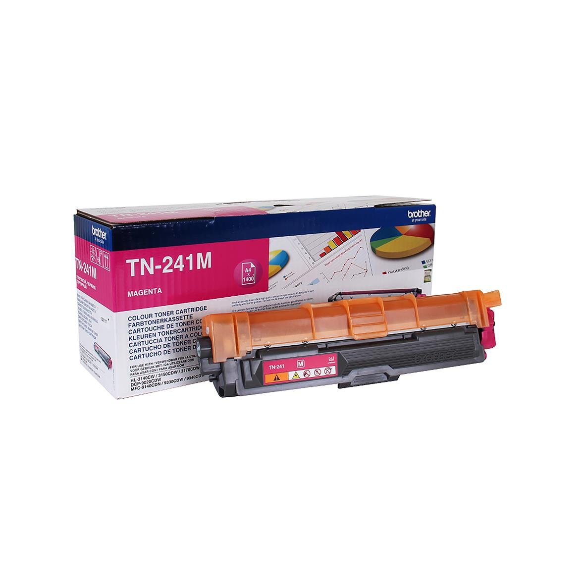 Lasertoner Brother 1400 sidor TN241M magenta i förpackning