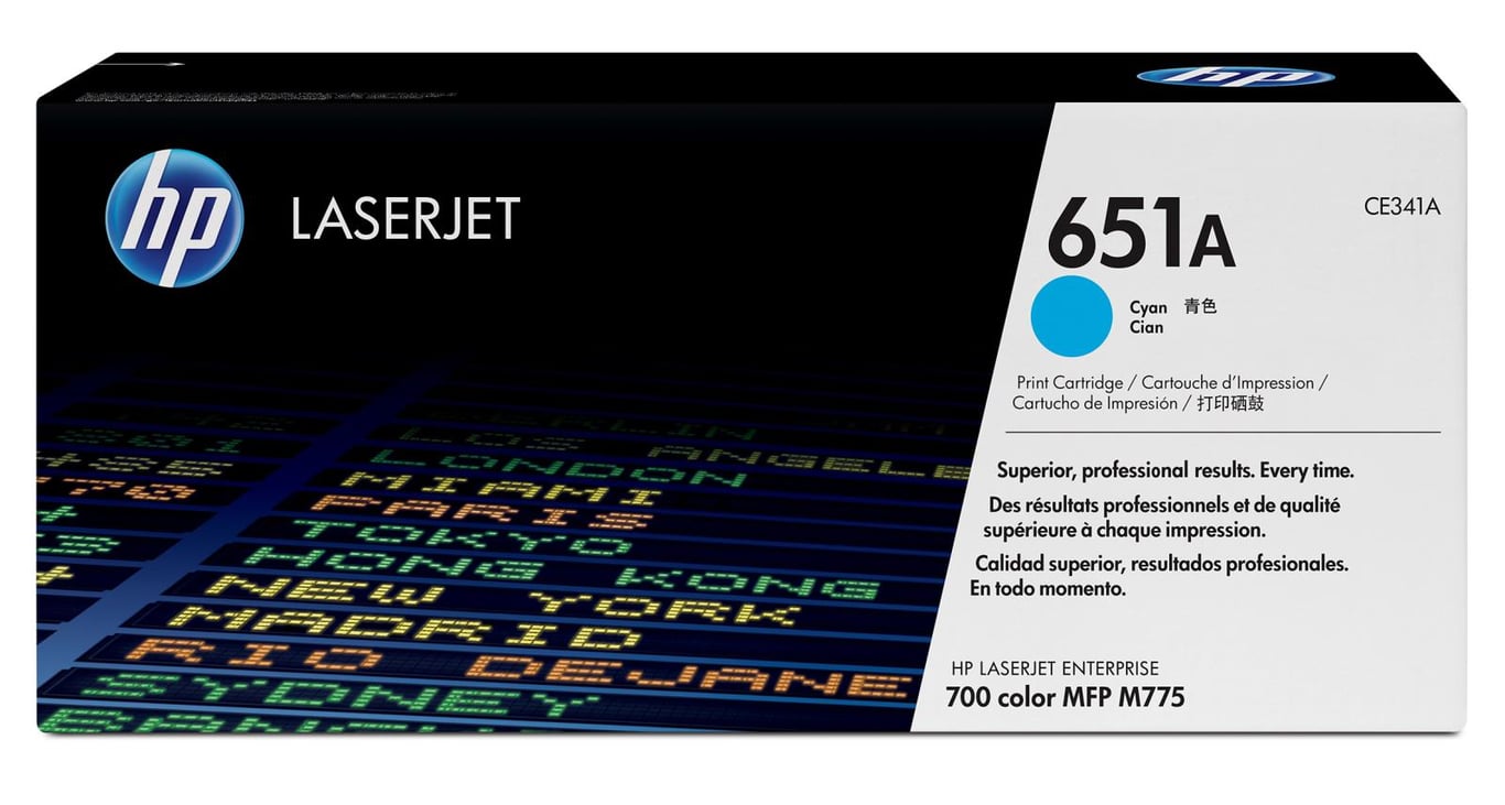 HP 651A Cyan laser toner, för skrivare, förpackning