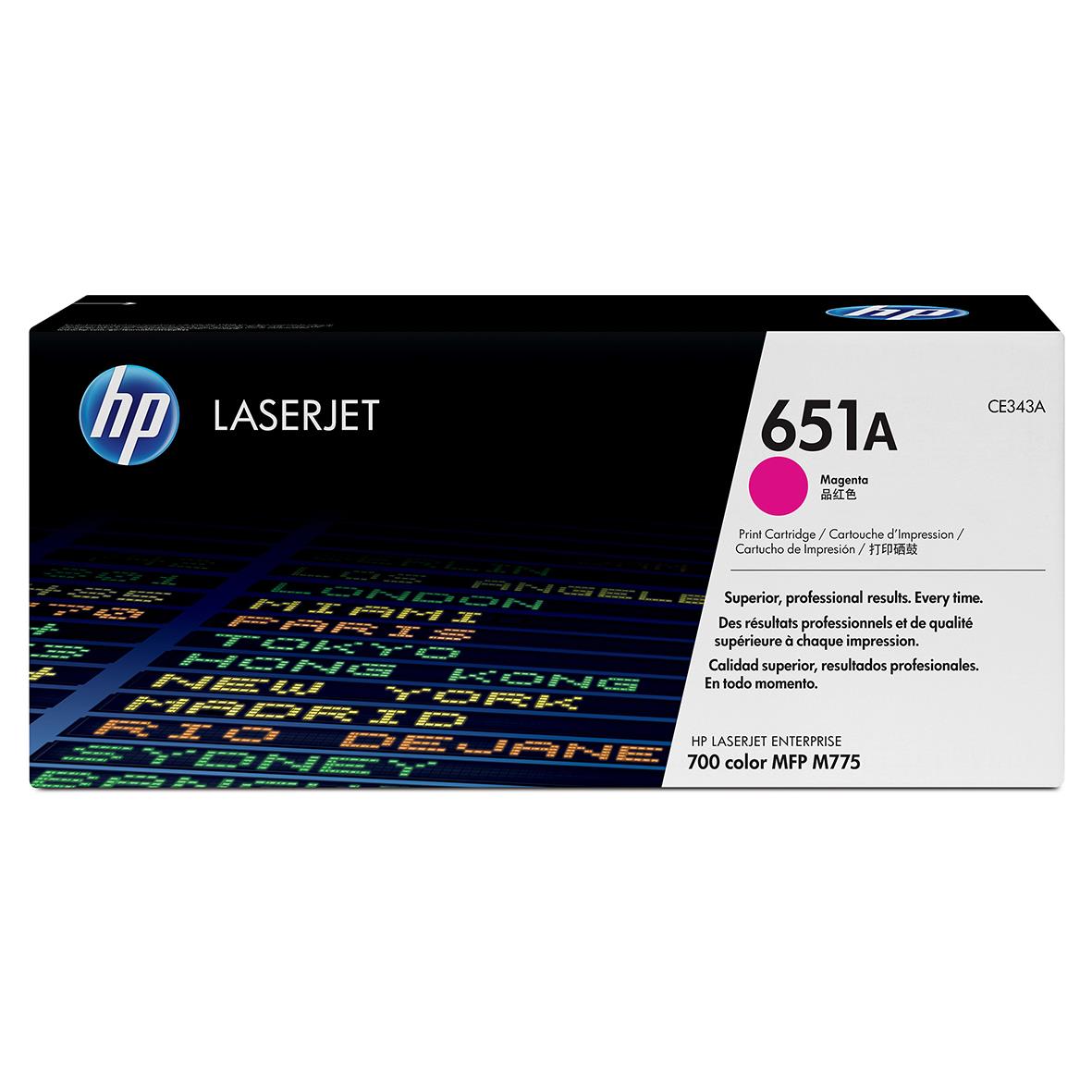 HP 651A magentafärgad lasertoner i förpackning