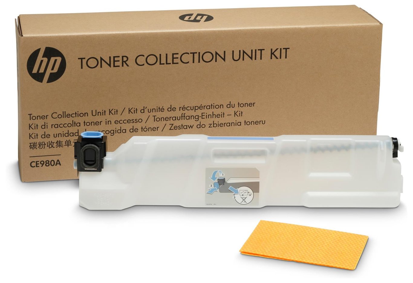 HP toner samlingsenhet kit CE980A med färgfilter och förpackning