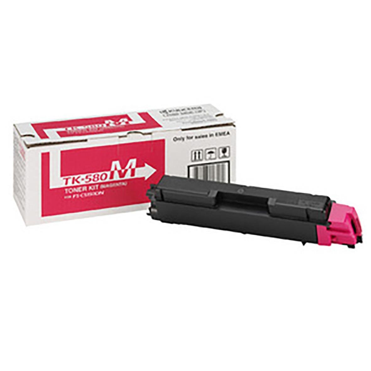 Magenta lasertoner Kyocera TK-580M i förpackning